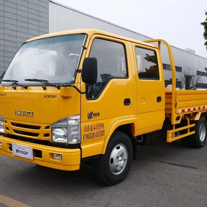 Двухрядный грузовой автомобиль с бортовыми панелями Qingling Isuzu 100P.